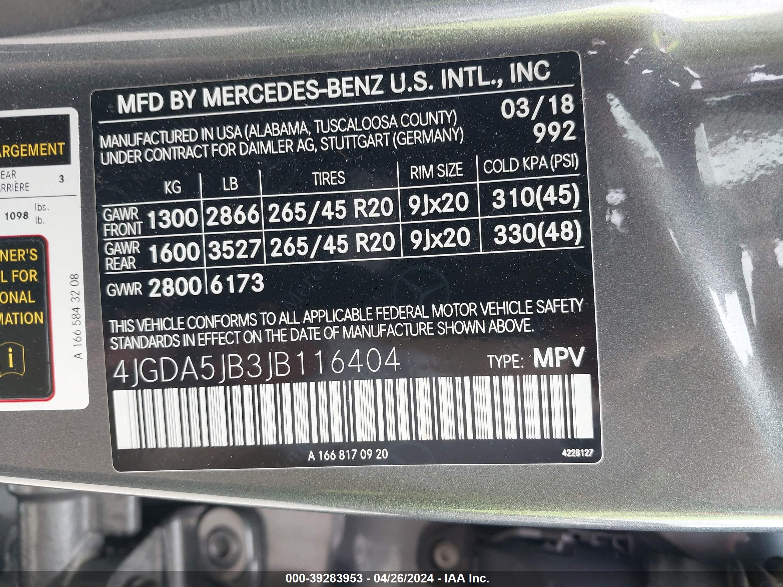 4JGDA5JB3JB116404 — photo 9
