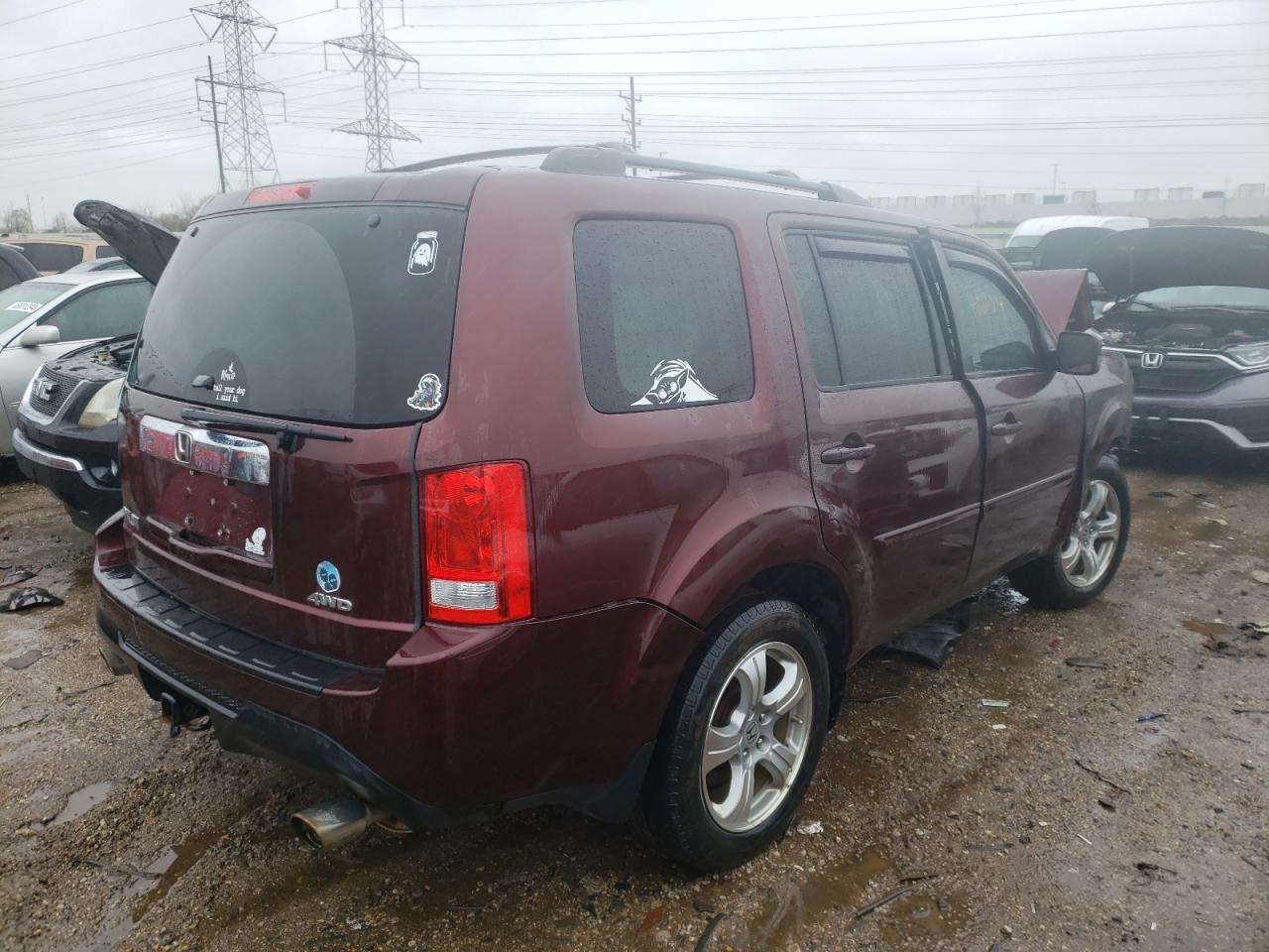 2013 HONDA PILOT EXL — VIN 5FNYF4H54DB059357 — photo 3