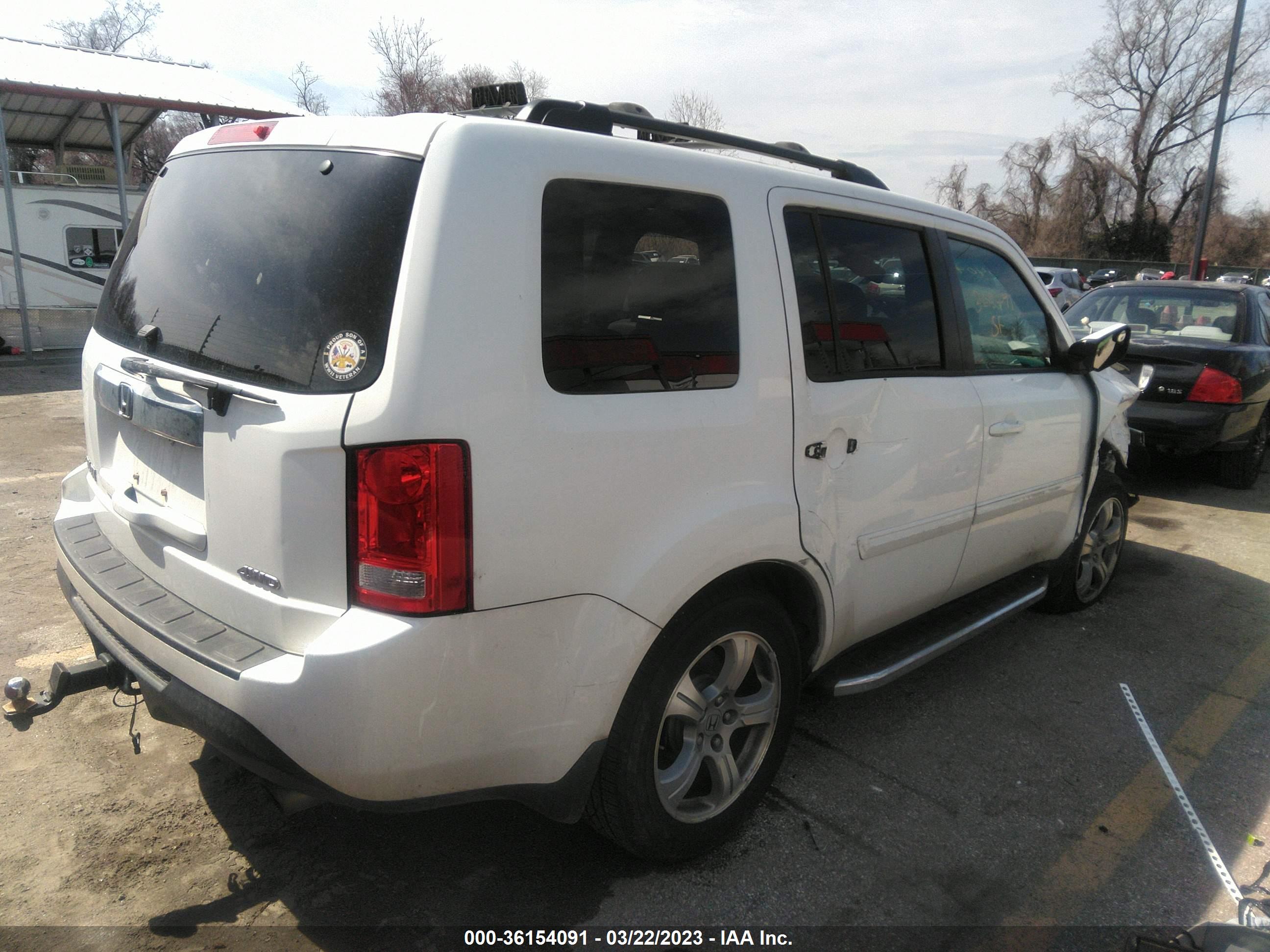 2012 HONDA PILOT — VIN 5FNYF4H56CB058659 — photo 4